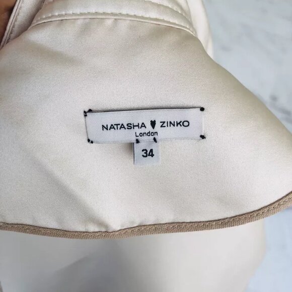 Natasha Zinko Ivory Jacket With Embellished Sleeves and Oversized Buttons, 34 - Picture 3 of 7